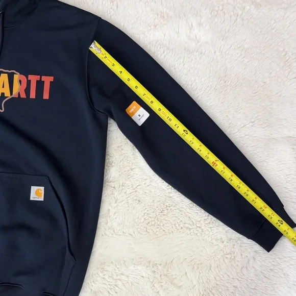 Carhartt Men's Navy Hoodie Sweater,Size M - Picture 13 of 17